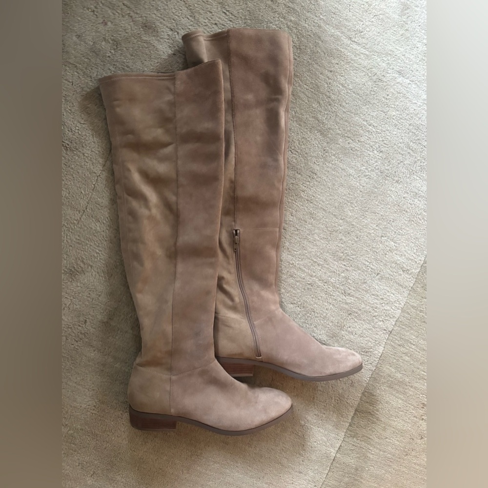 Gorgeous Taupe Suede Knee High Boots